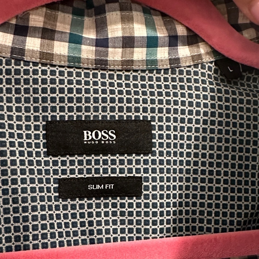 Hugo Boss Men's Checkered Button Down Shirt - Multicolor - Picture 3 of 4
